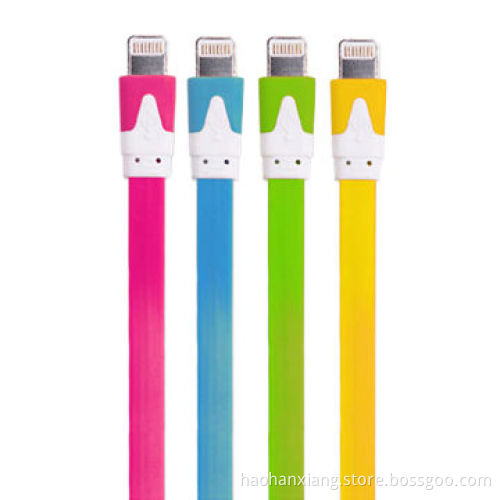 Colorful Flat Mini USB Cable for iPhone 5/5S/5C